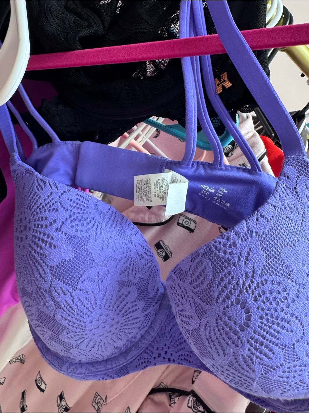 aerie Lavender Lace Push-Up Bra